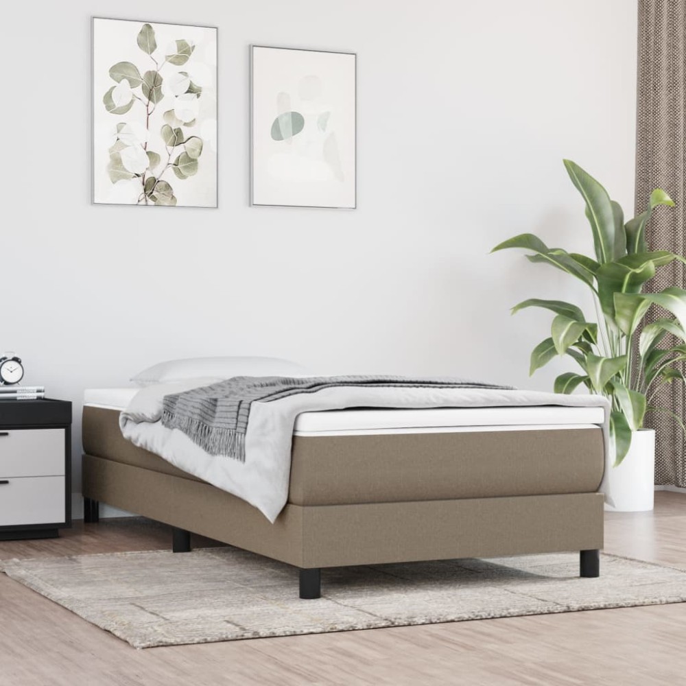 vidaXL Σκελετός Κρεβατιού με Ελατήρια Taupe 80x200 εκ. Υφασμάτινο