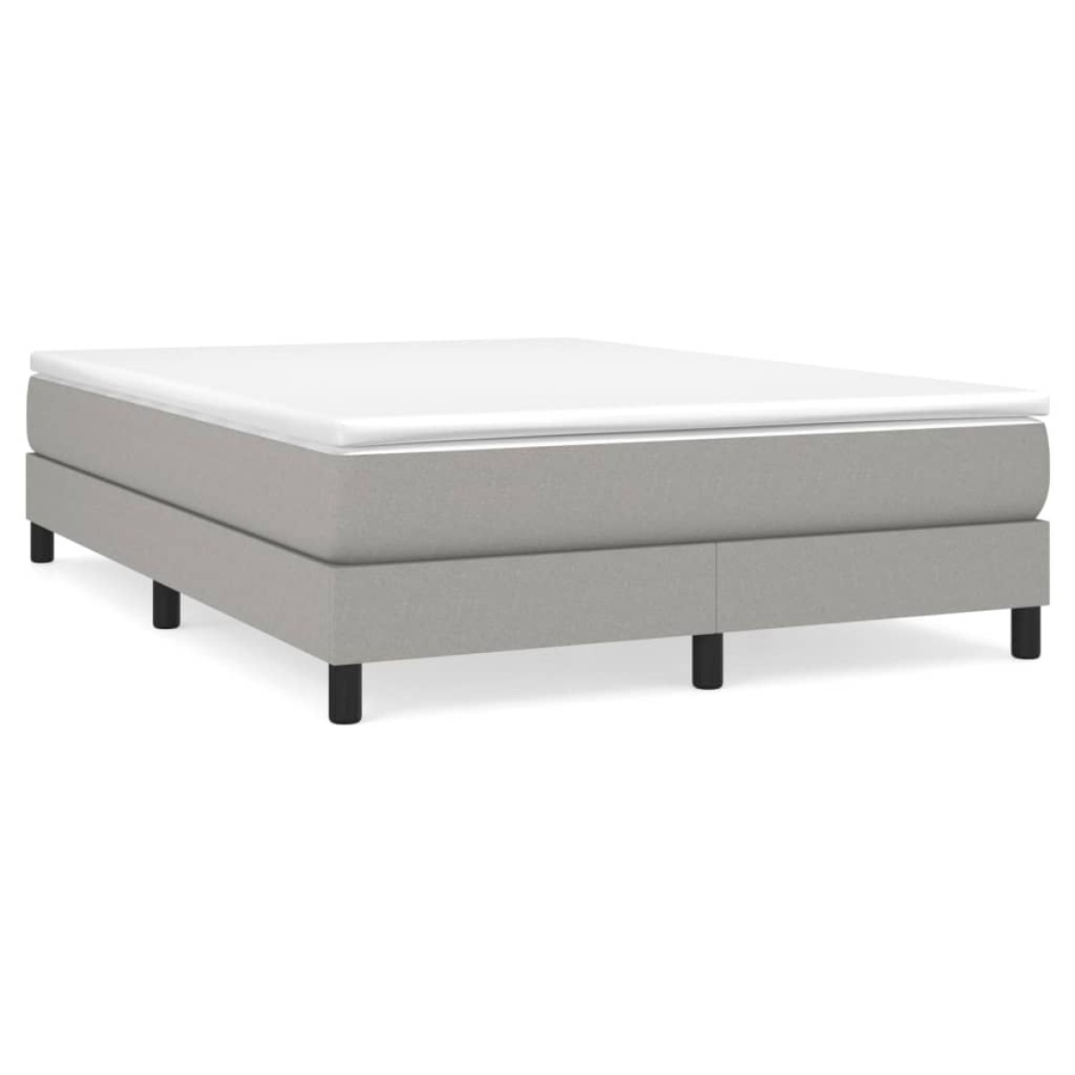 vidaXL Πλαίσιο Κρεβατιού Boxspring Ανοιχτό Γκρι 140x190 εκ. Υφασμάτινο