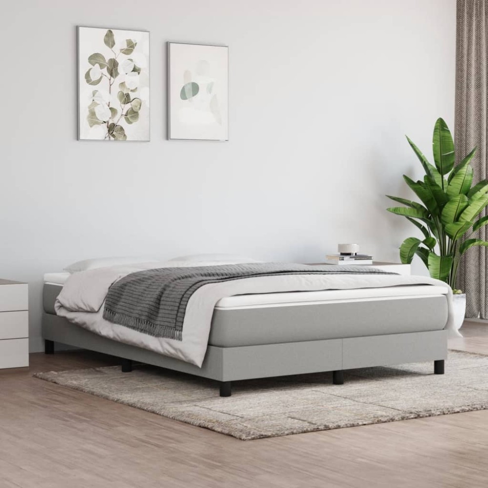 vidaXL Σκελετός Κρεβατιού με Ελατήρια Αν. Γκρι 140x190 εκ. Υφασμάτινο