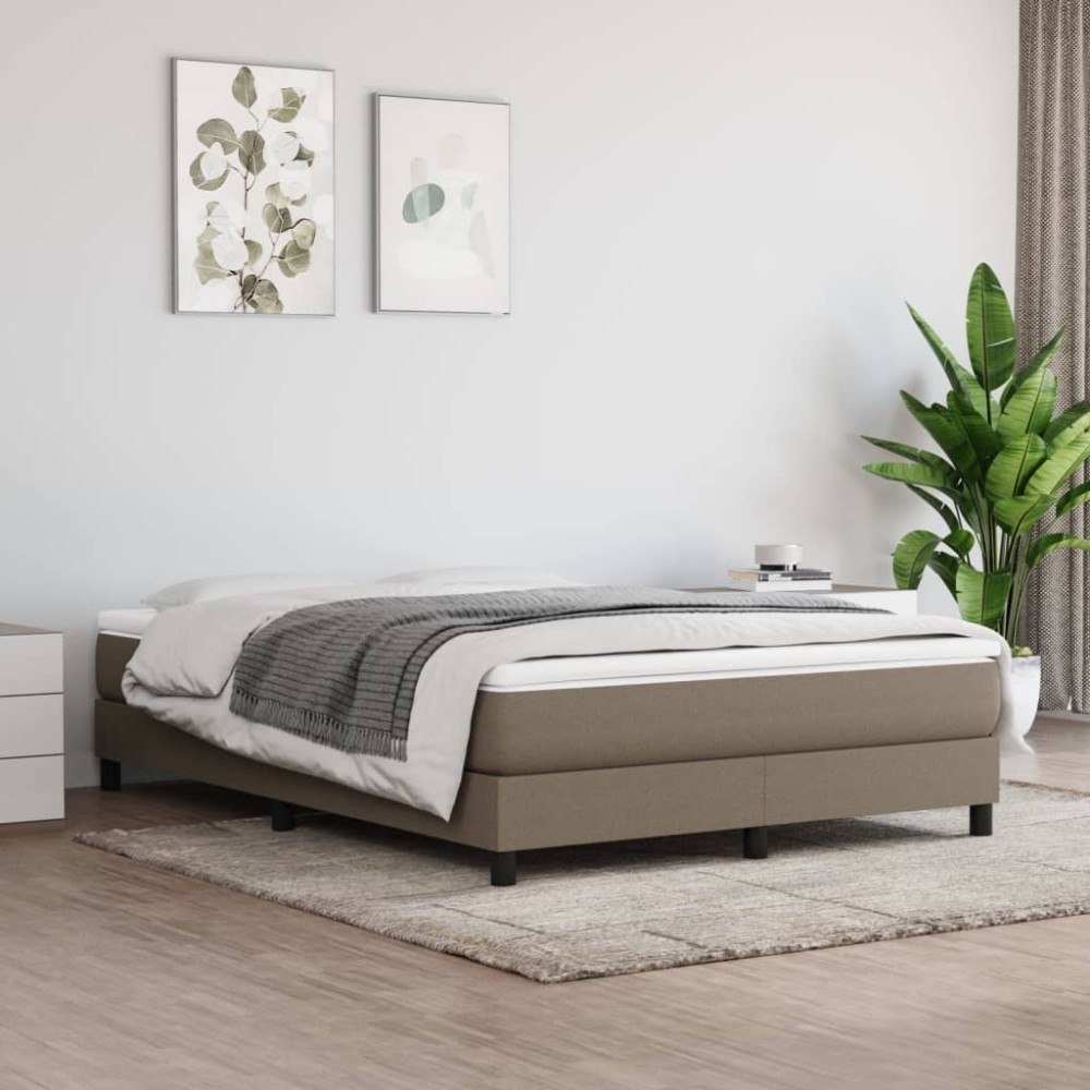 vidaXL Σκελετός Κρεβατιού με Ελατήρια Taupe 140x200 εκ. Υφασμάτινο