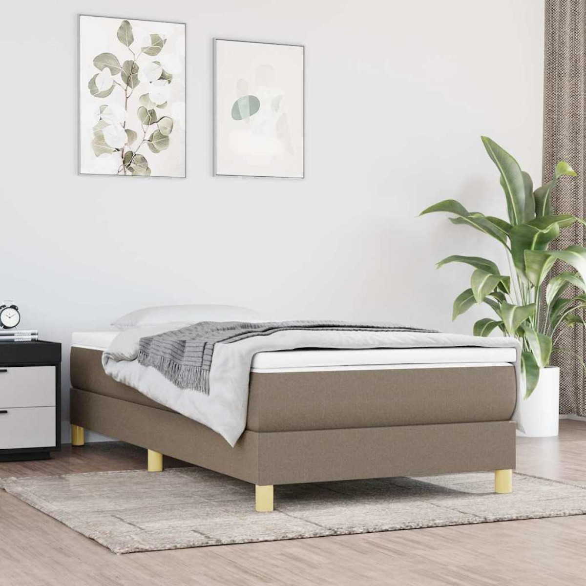 vidaXL Πλαίσιο Κρεβατιού Boxspring Taupe 80 x 200 εκ. Υφασμάτινο
