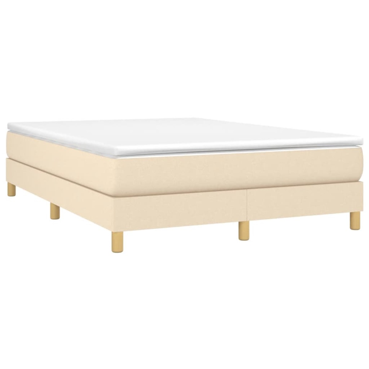 vidaXL Πλαίσιο Κρεβατιού Boxspring Κρεμ 140 x 190 εκ. Υφασμάτινο