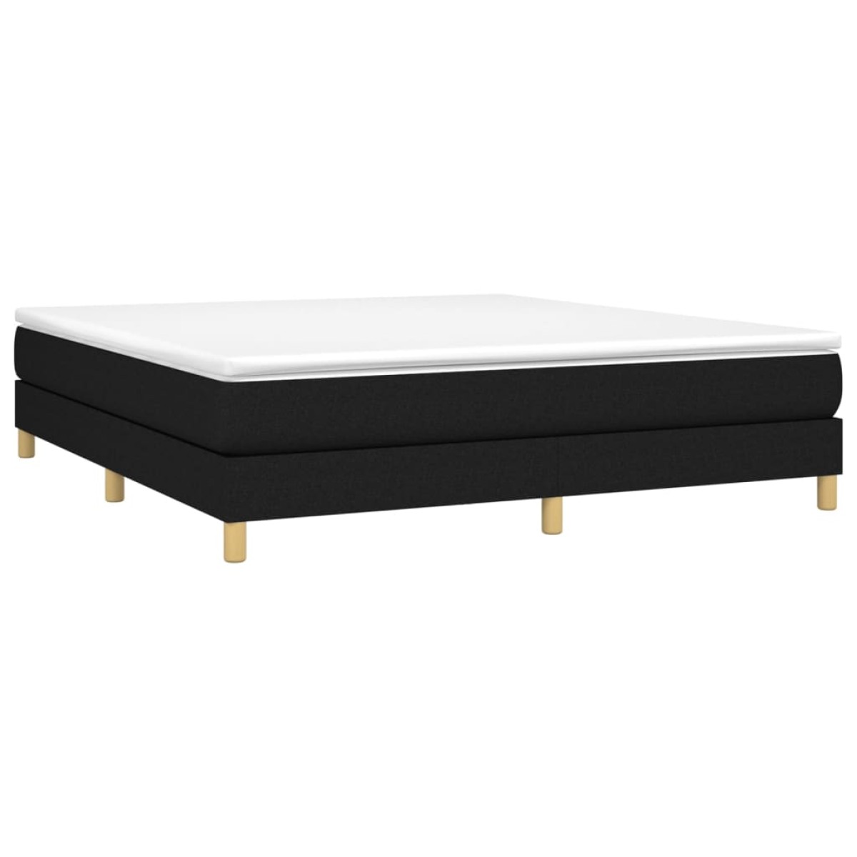 vidaXL Πλαίσιο Κρεβατιού Boxspring Μαύρο 180x200 εκ. Υφασμάτινο