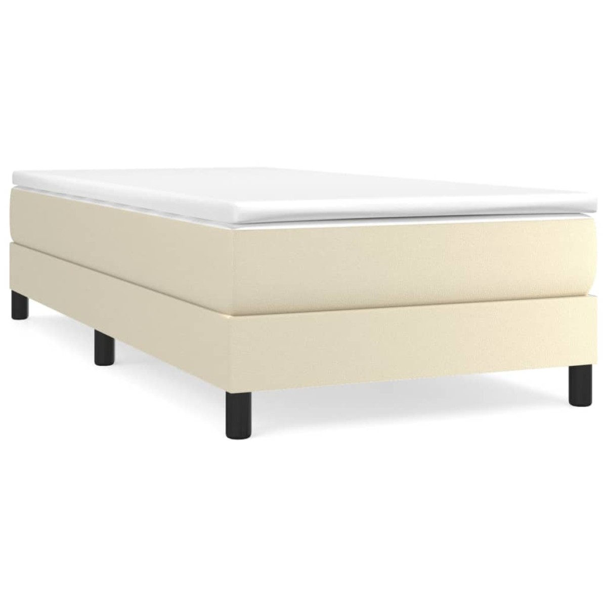 vidaXL Πλαίσιο Κρεβατιού Boxspring Κρεμ 90x190 εκ. Συνθετικό Δέρμα