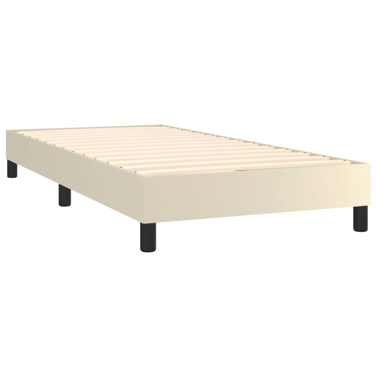 vidaXL Πλαίσιο Κρεβατιού Boxspring Κρεμ 90x190 εκ. Συνθετικό Δέρμα