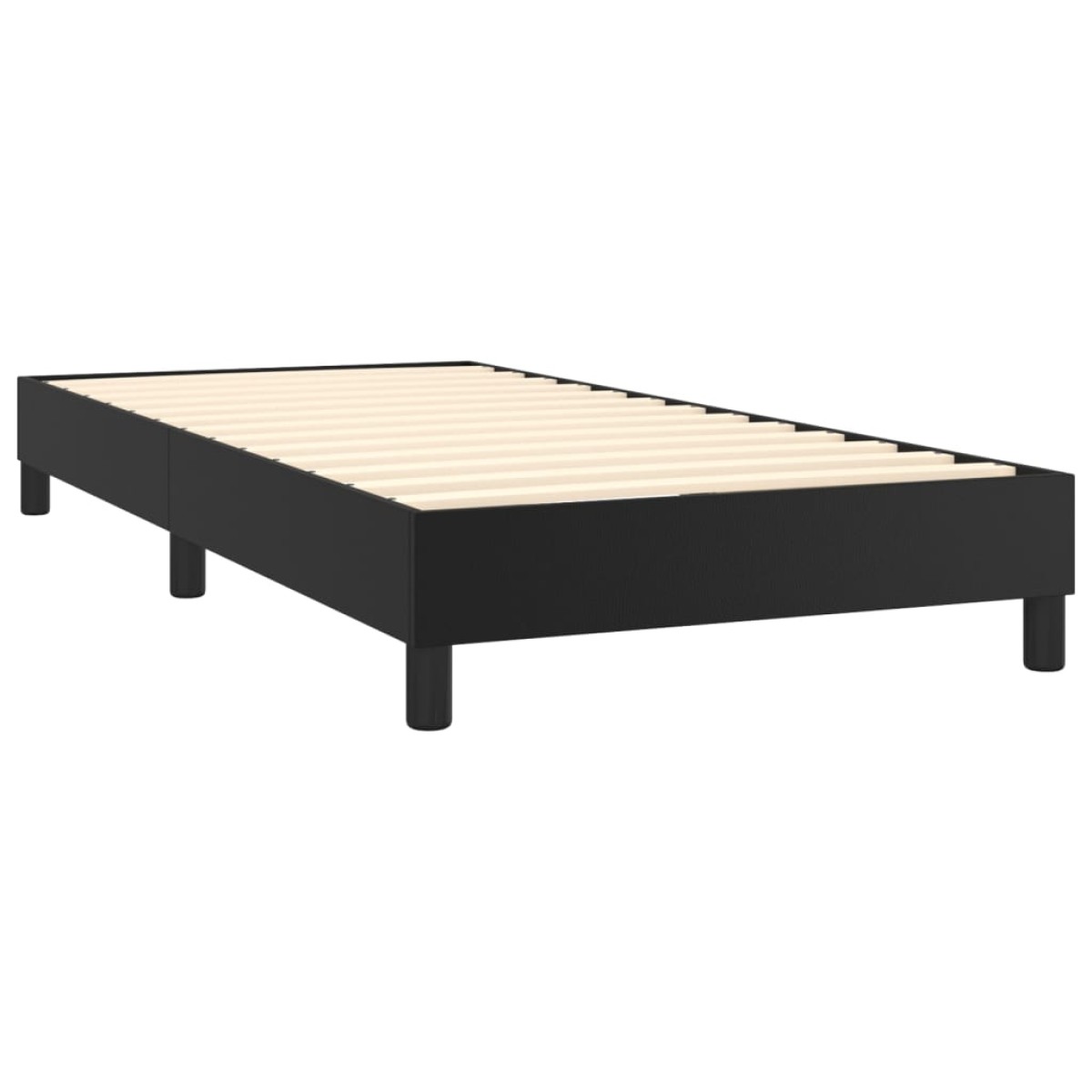 vidaXL Πλαίσιο Κρεβατιού Boxspring Μαύρο 90x200 εκ. Συνθετικό Δέρμα