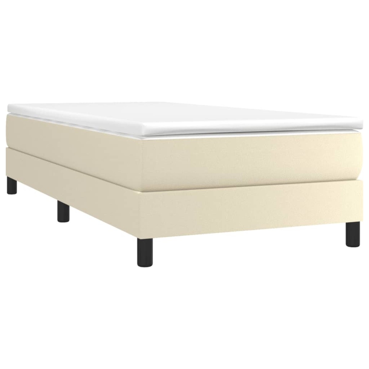 vidaXL Πλαίσιο Κρεβατιού Boxspring Κρεμ 90x200 εκ. Συνθετικό Δέρμα