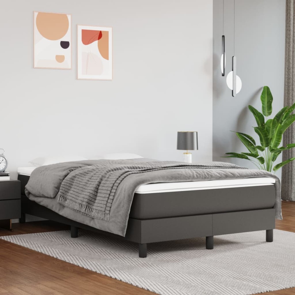 vidaXL Πλαίσιο Κρεβατιού Boxspring Γκρι 120x200 εκ. Συνθετικό Δέρμα