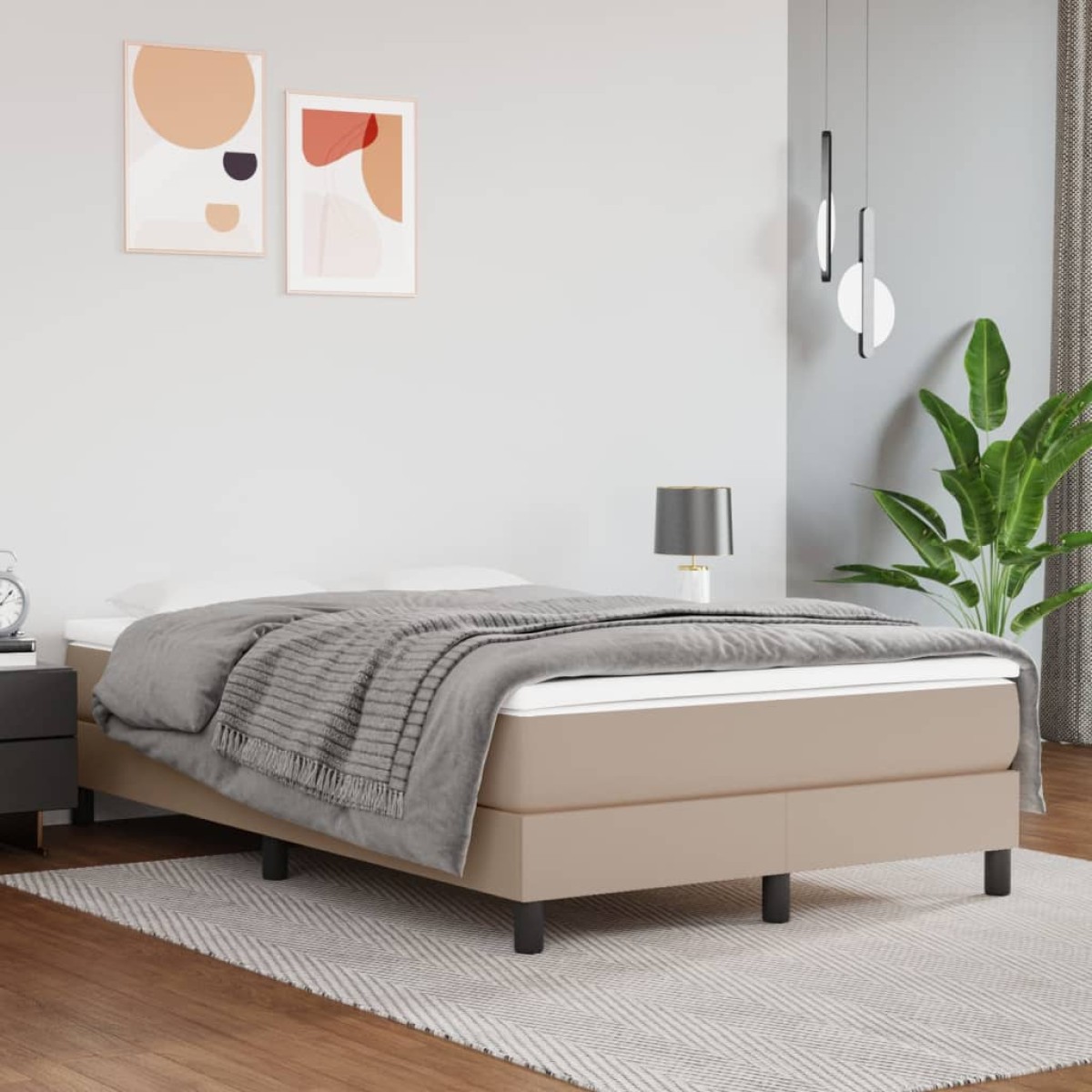 vidaXL Πλαίσιο Κρεβατιού Boxspring Καπουτσίνο 120x200εκ. Συνθετ. Δέρμα