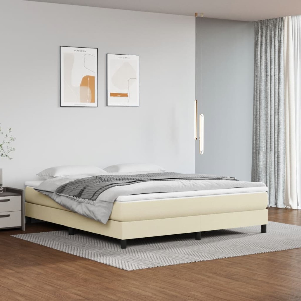 vidaXL Πλαίσιο Κρεβατιού Boxspring Κρεμ 180x200 εκ. Συνθετικό Δέρμα