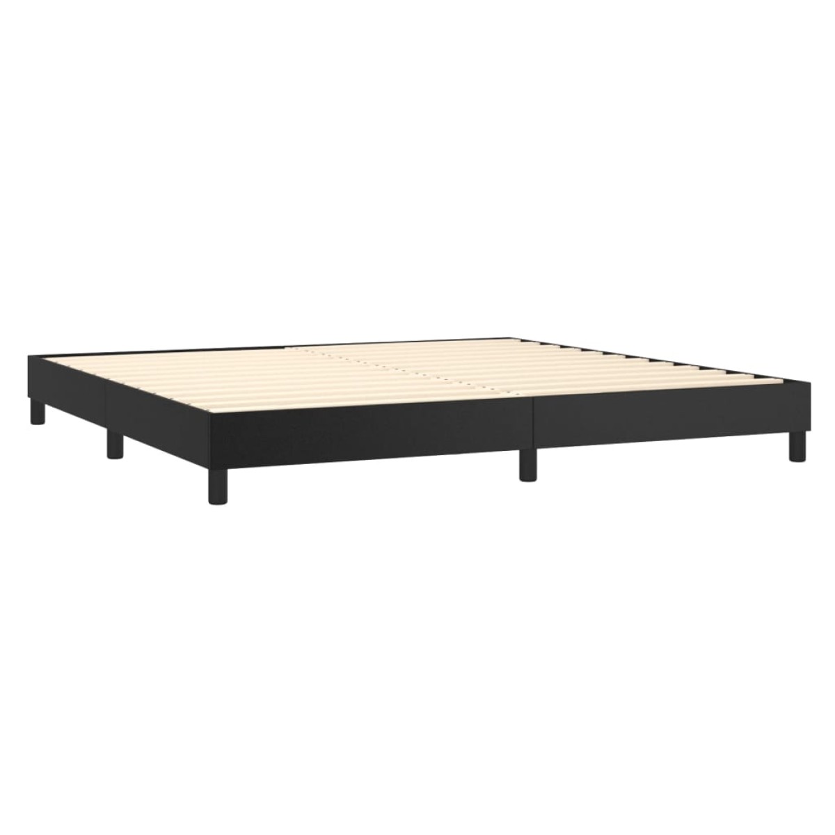 vidaXL Πλαίσιο Κρεβατιού Boxspring Μαύρο 200x200 εκ. Συνθετικό Δέρμα