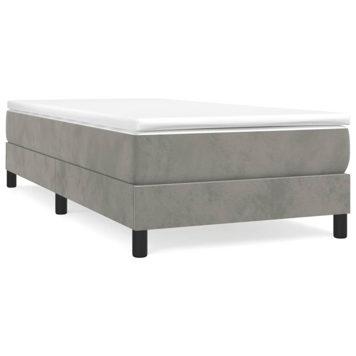 vidaXL Πλαίσιο Κρεβατιού Boxspring Ανοιχτό Γκρι 90x190 εκ. Βελούδινο