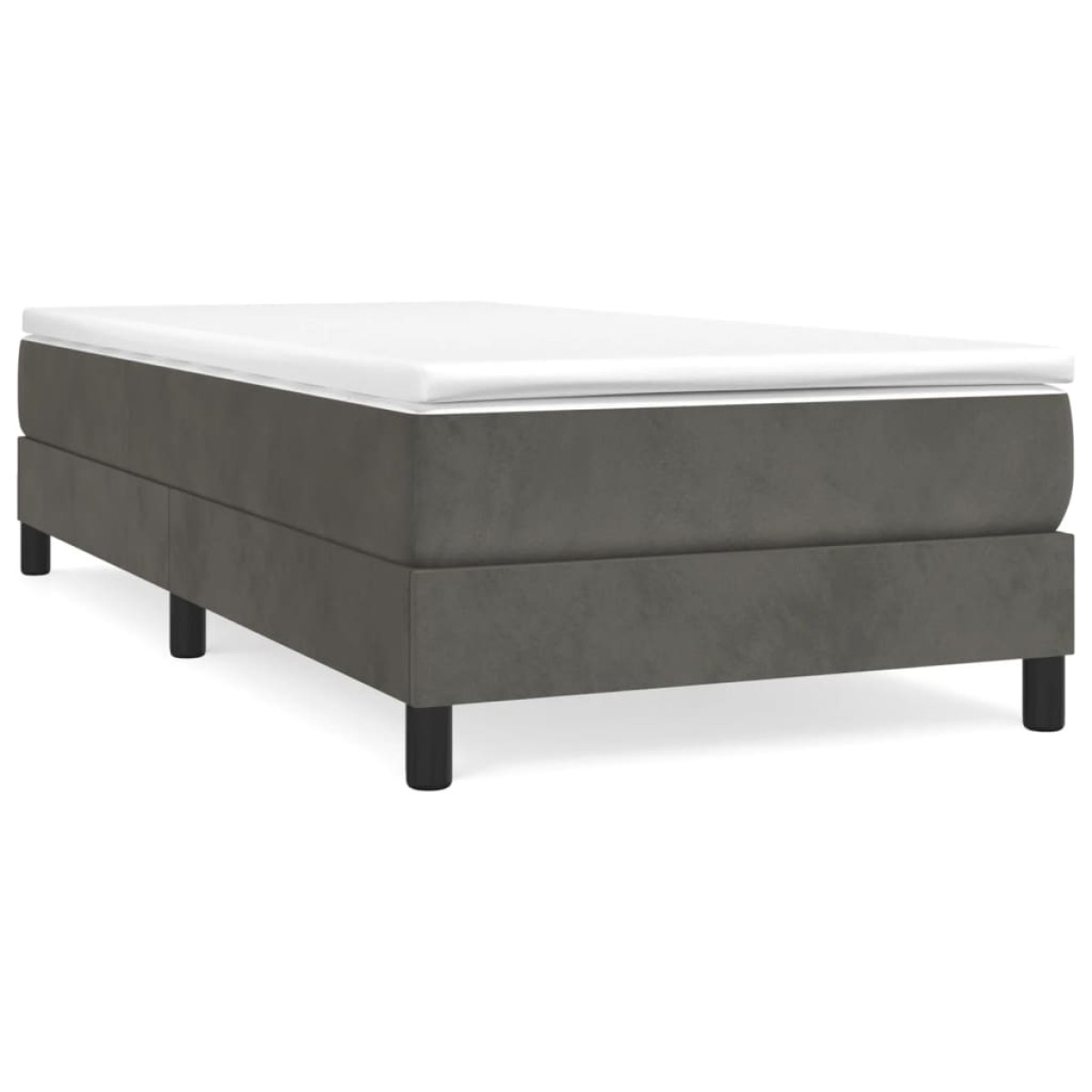 vidaXL Πλαίσιο Κρεβατιού Boxspring Σκούρο Γκρι 90x190 εκ. Βελούδινο