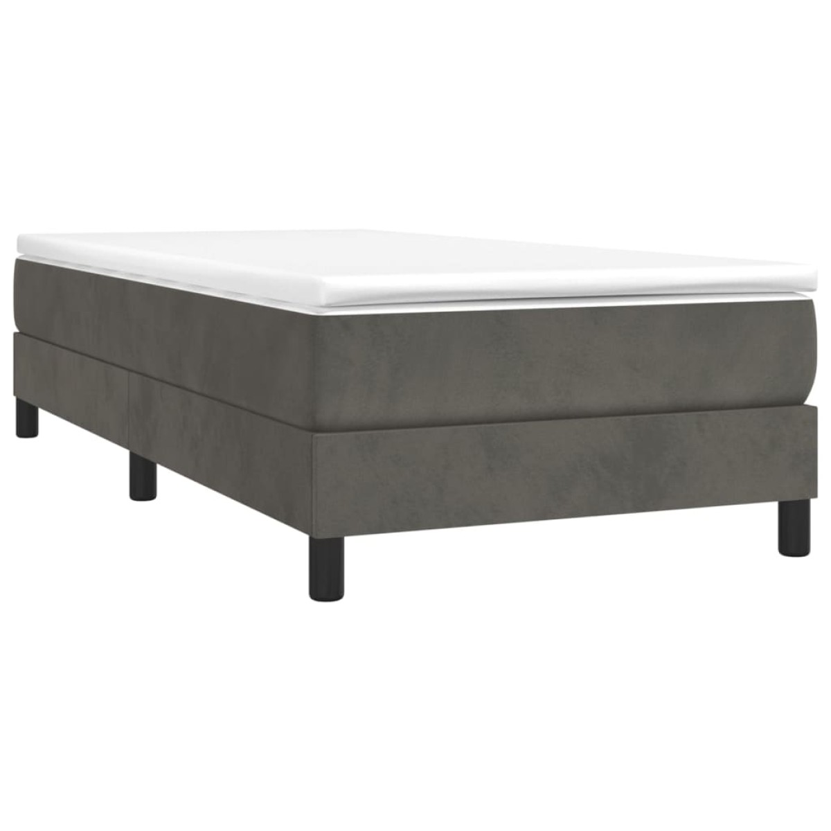 vidaXL Πλαίσιο Κρεβατιού Boxspring Σκούρο Γκρι 90x190 εκ. Βελούδινο