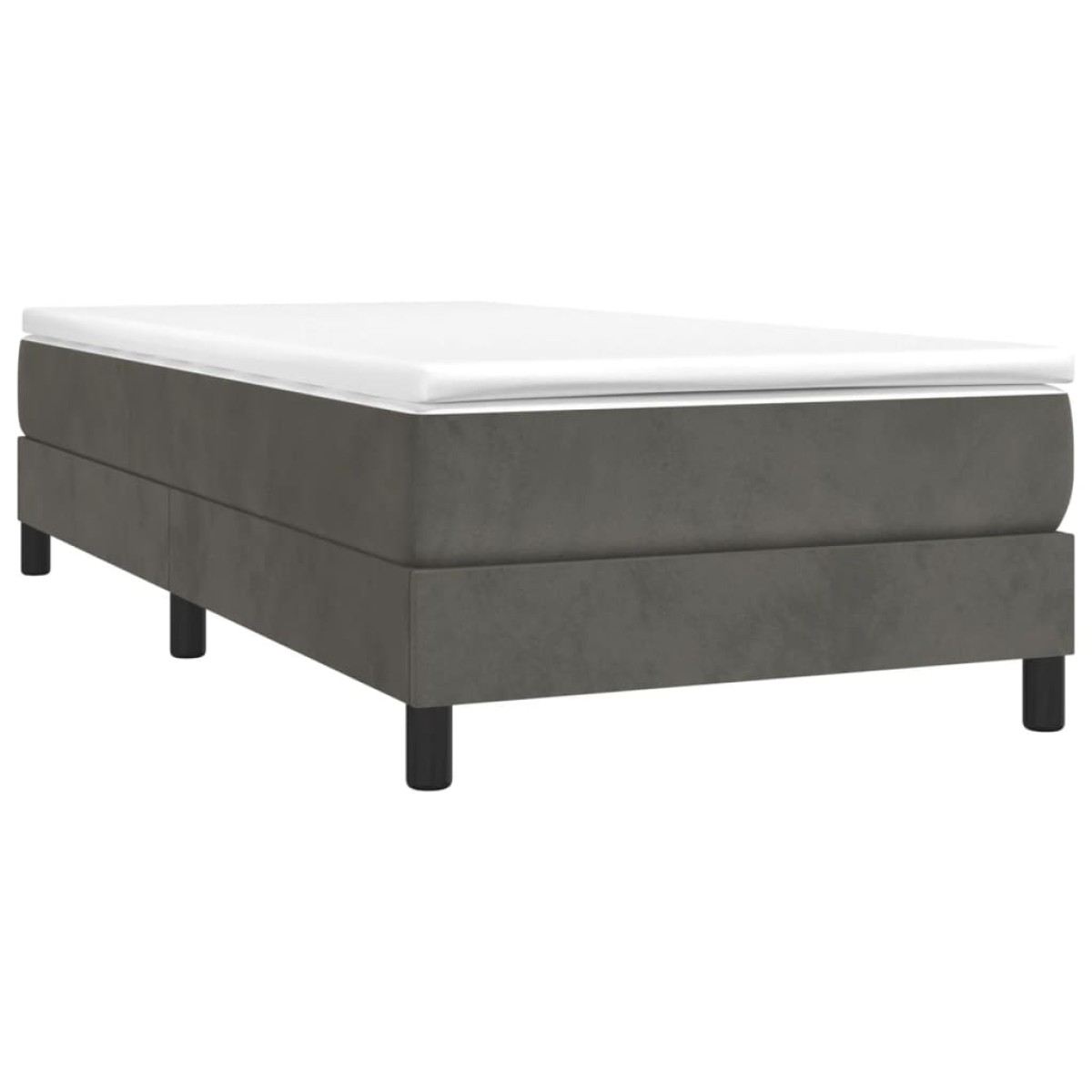 vidaXL Πλαίσιο Κρεβατιού Boxspring Σκούρο Γκρι 90x200 εκ. Βελούδινο