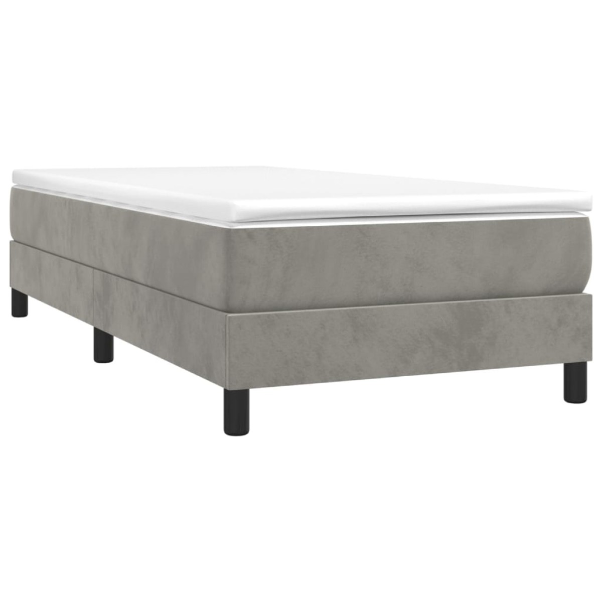 vidaXL Πλαίσιο Κρεβατιού Boxspring Ανοιχτό Γκρι 100x200 εκ. Βελούδινο