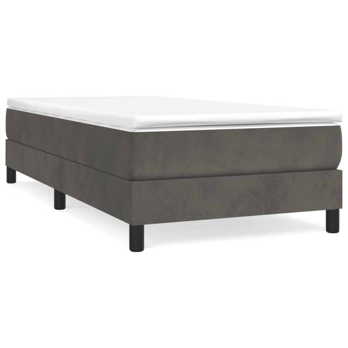 vidaXL Πλαίσιο Κρεβατιού Boxspring Σκούρο Γκρι 100x200 εκ. Βελούδινο