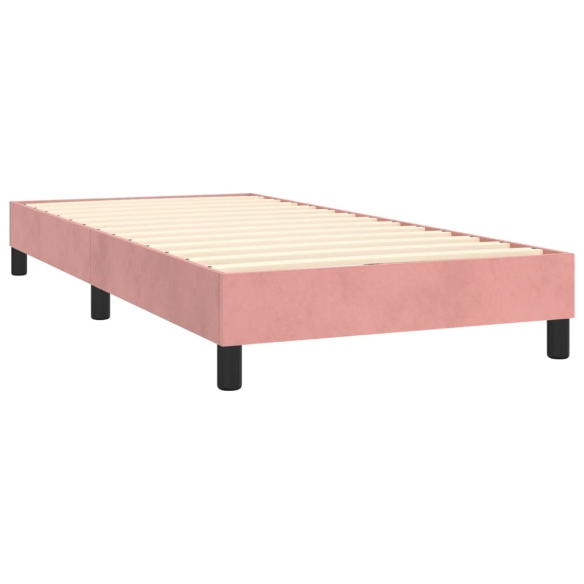 vidaXL Πλαίσιο Κρεβατιού Boxspring Ροζ 100x200 εκ. Βελούδινο