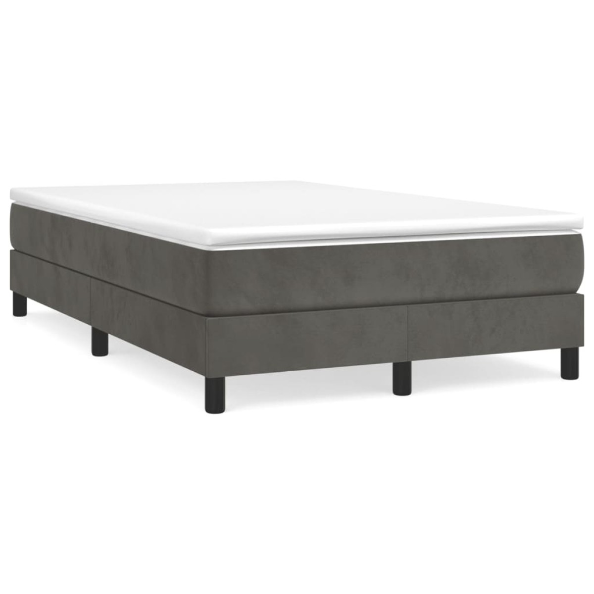 vidaXL Πλαίσιο Κρεβατιού Boxspring Σκούρο Γκρι 120x200 εκ. Βελούδινο