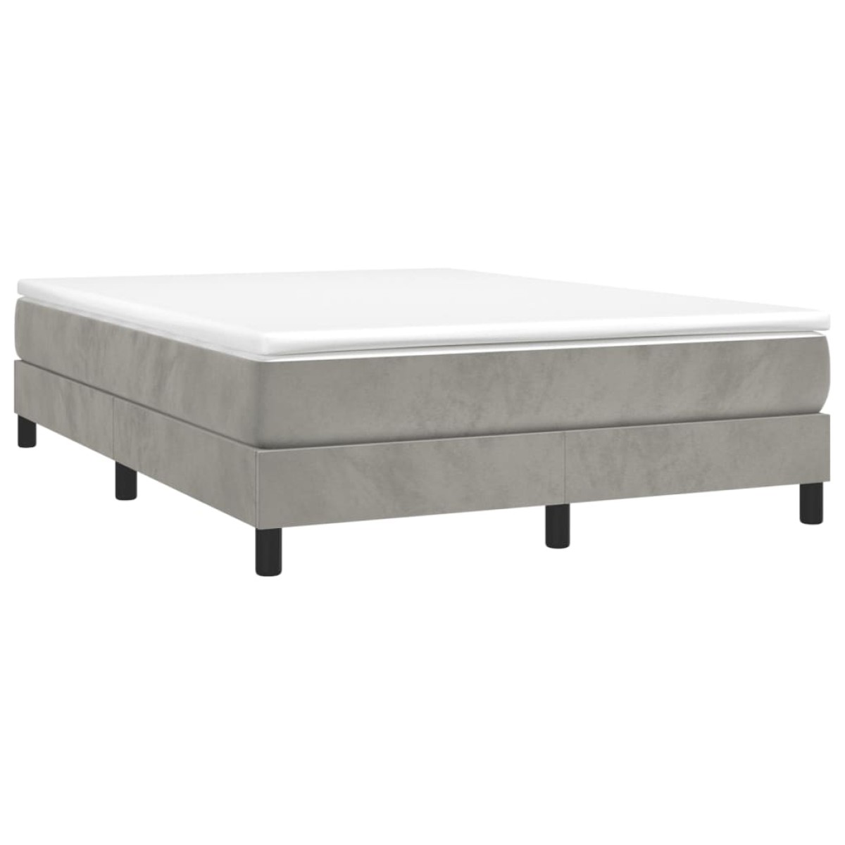vidaXL Πλαίσιο Κρεβατιού Boxspring Ανοιχτό Γκρι 140x190 εκ. Βελούδινο