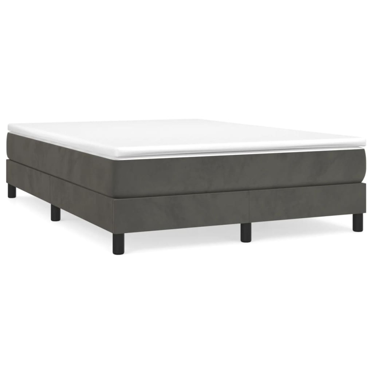 vidaXL Πλαίσιο Κρεβατιού Boxspring Σκούρο Γκρι 140x190 εκ Βελούδινο