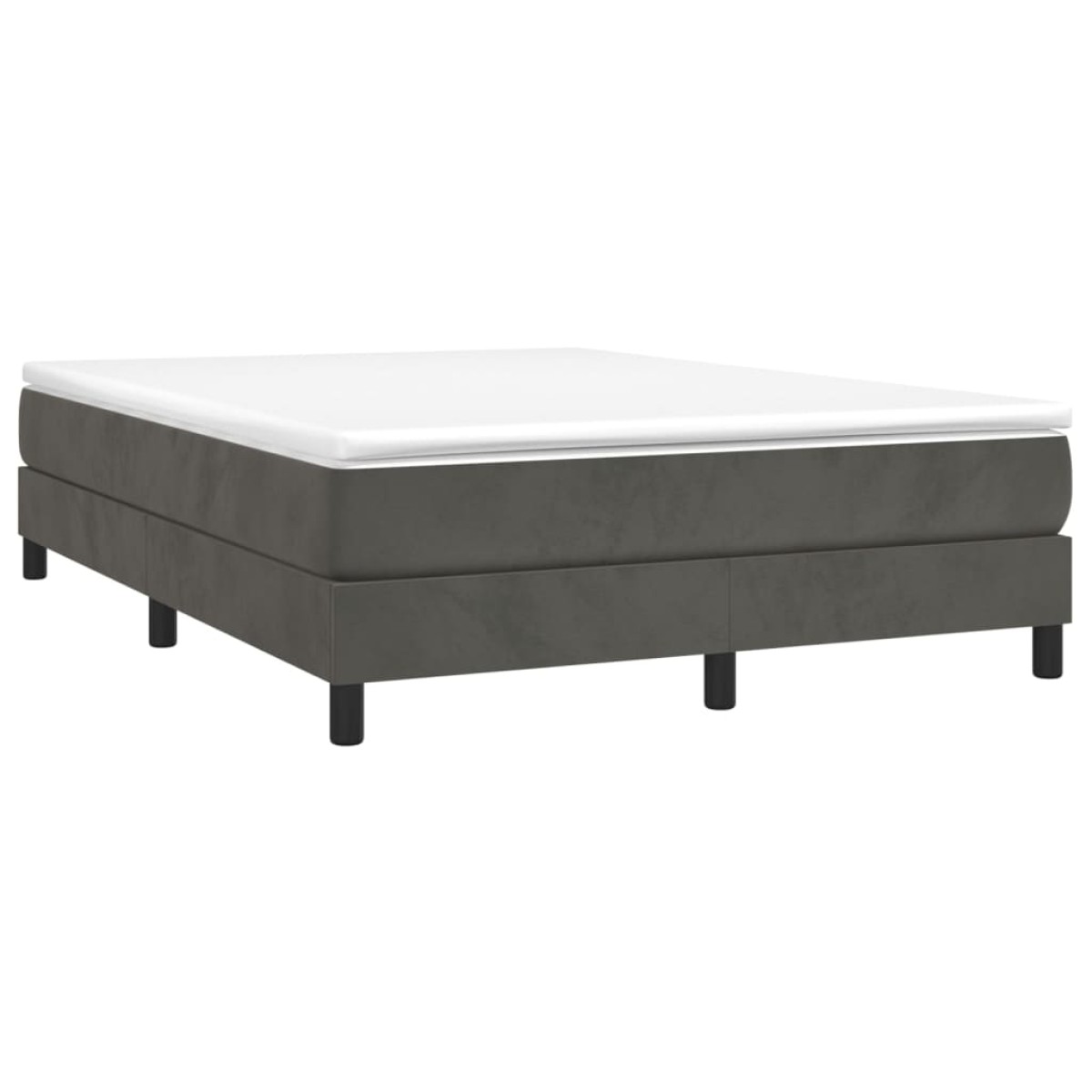 vidaXL Πλαίσιο Κρεβατιού Boxspring Σκούρο Γκρι 140x190 εκ Βελούδινο