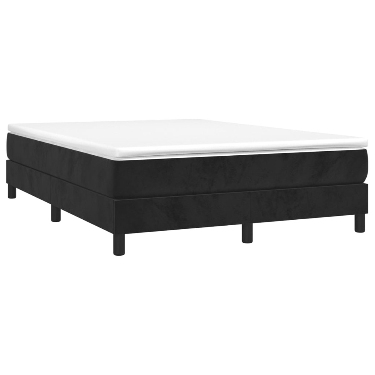 vidaXL Πλαίσιο Κρεβατιού Boxspring Μαύρο 140x190 εκ. Βελούδινο