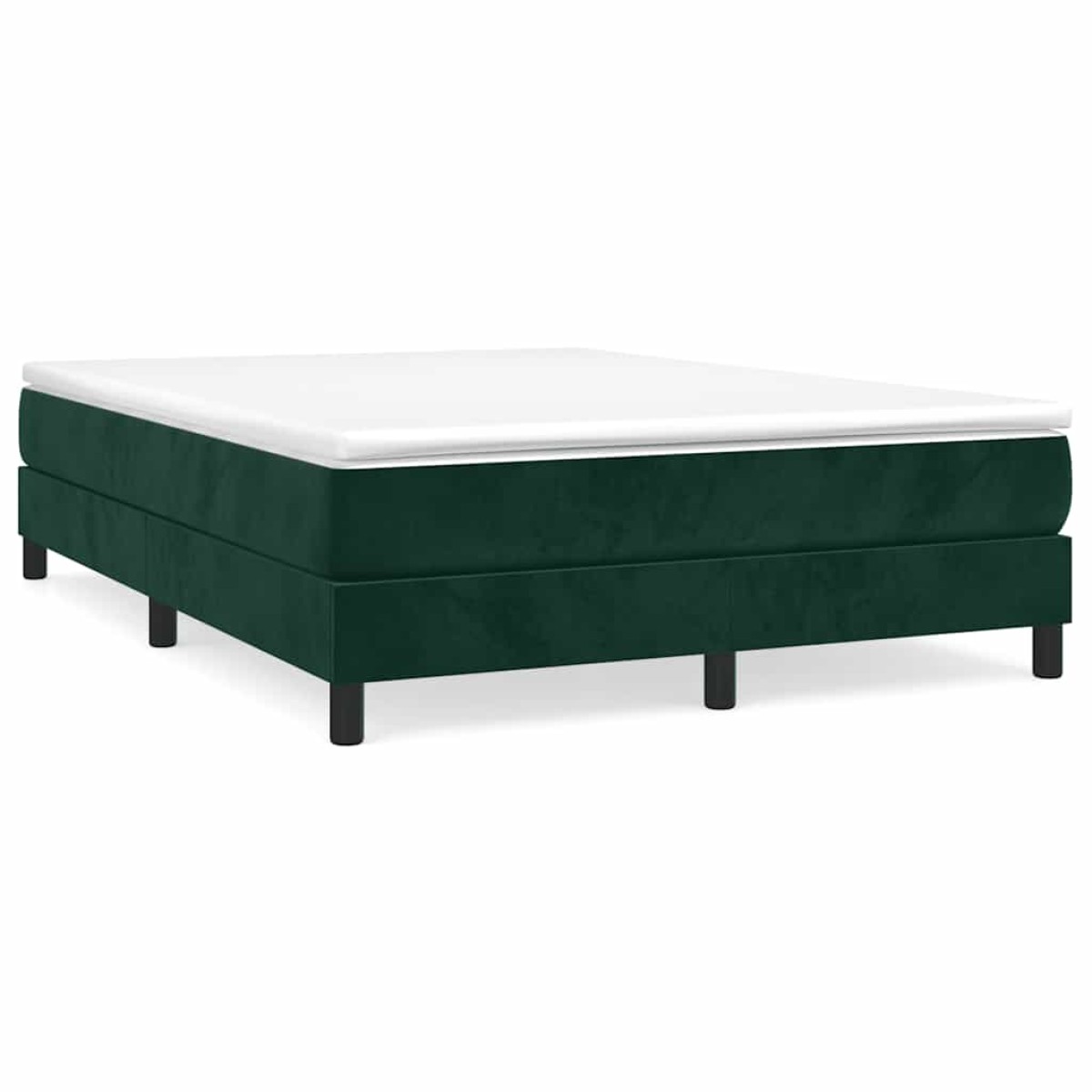 vidaXL Πλαίσιο Κρεβατιού Boxspring Σκούρο Πράσινο 140x190 εκ Βελούδινο