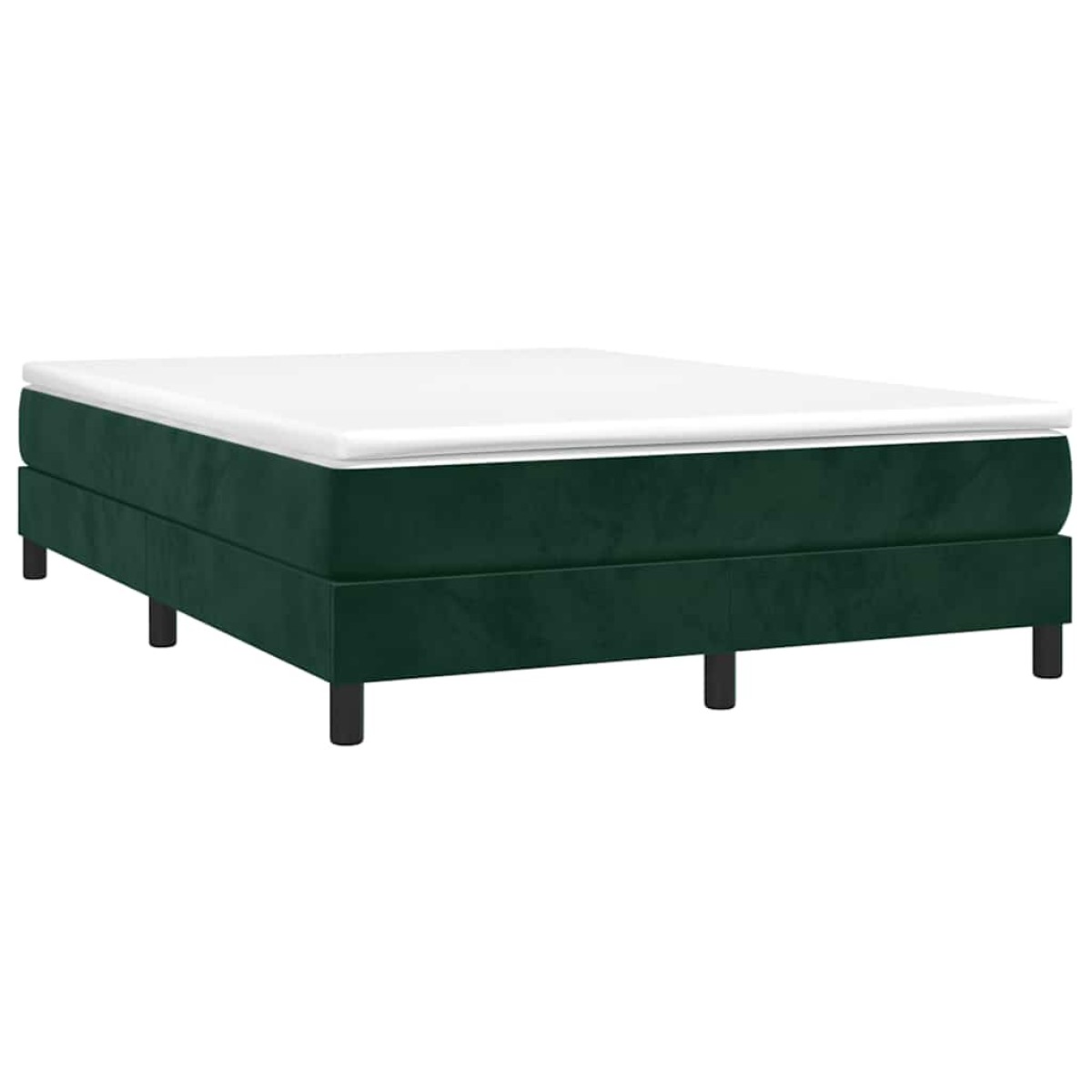 vidaXL Πλαίσιο Κρεβατιού Boxspring Σκούρο Πράσινο 140x190 εκ Βελούδινο