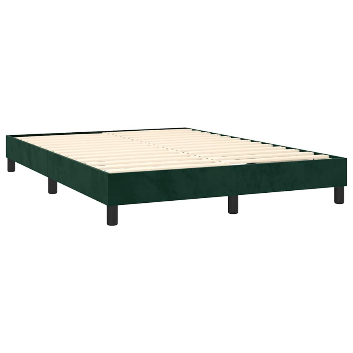 vidaXL Πλαίσιο Κρεβατιού Boxspring Σκούρο Πράσινο 140x190 εκ Βελούδινο