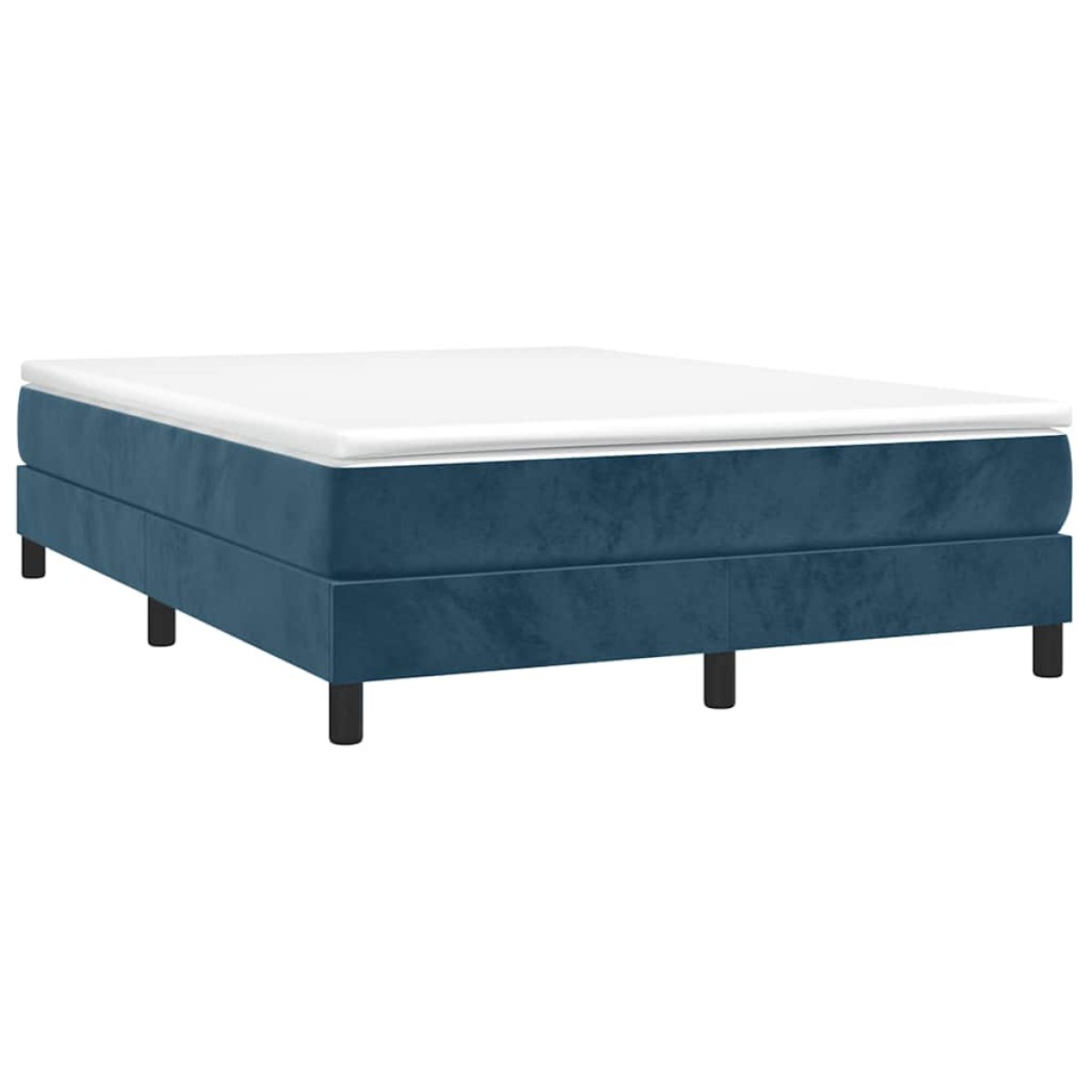 vidaXL Πλαίσιο Κρεβατιού Boxspring Σκούρο Μπλε 140x190 εκ. Βελούδινο