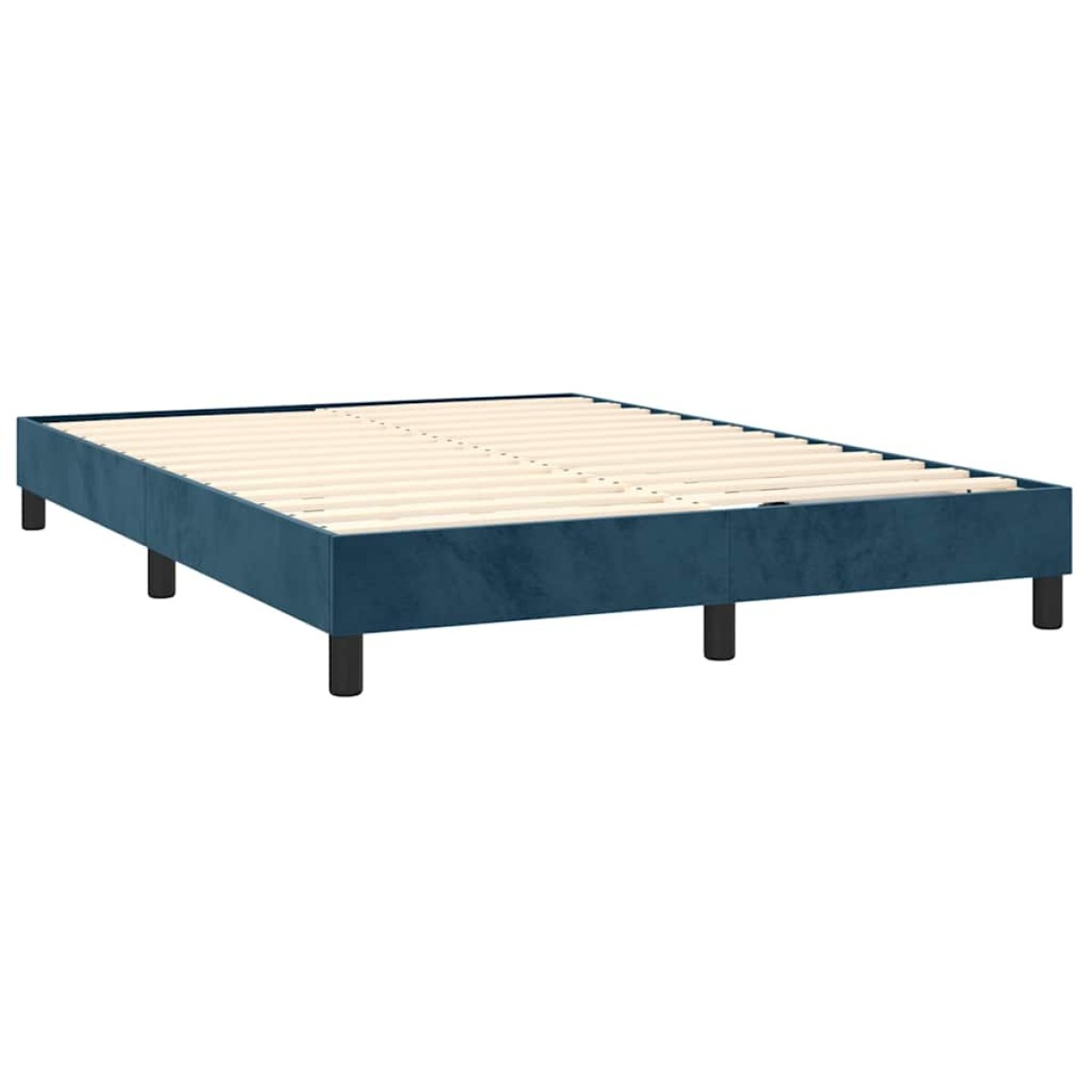 vidaXL Πλαίσιο Κρεβατιού Boxspring Σκούρο Μπλε 140x190 εκ. Βελούδινο