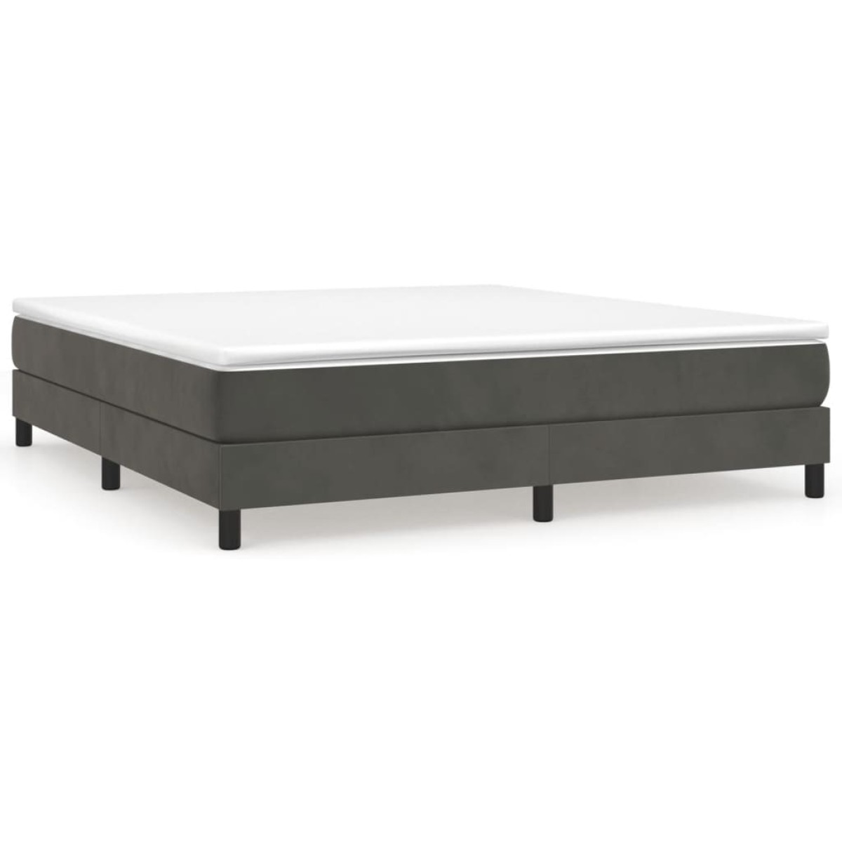 vidaXL Πλαίσιο Κρεβατιού Boxspring Σκούρο Γκρι 160x200 εκ. Βελούδινο