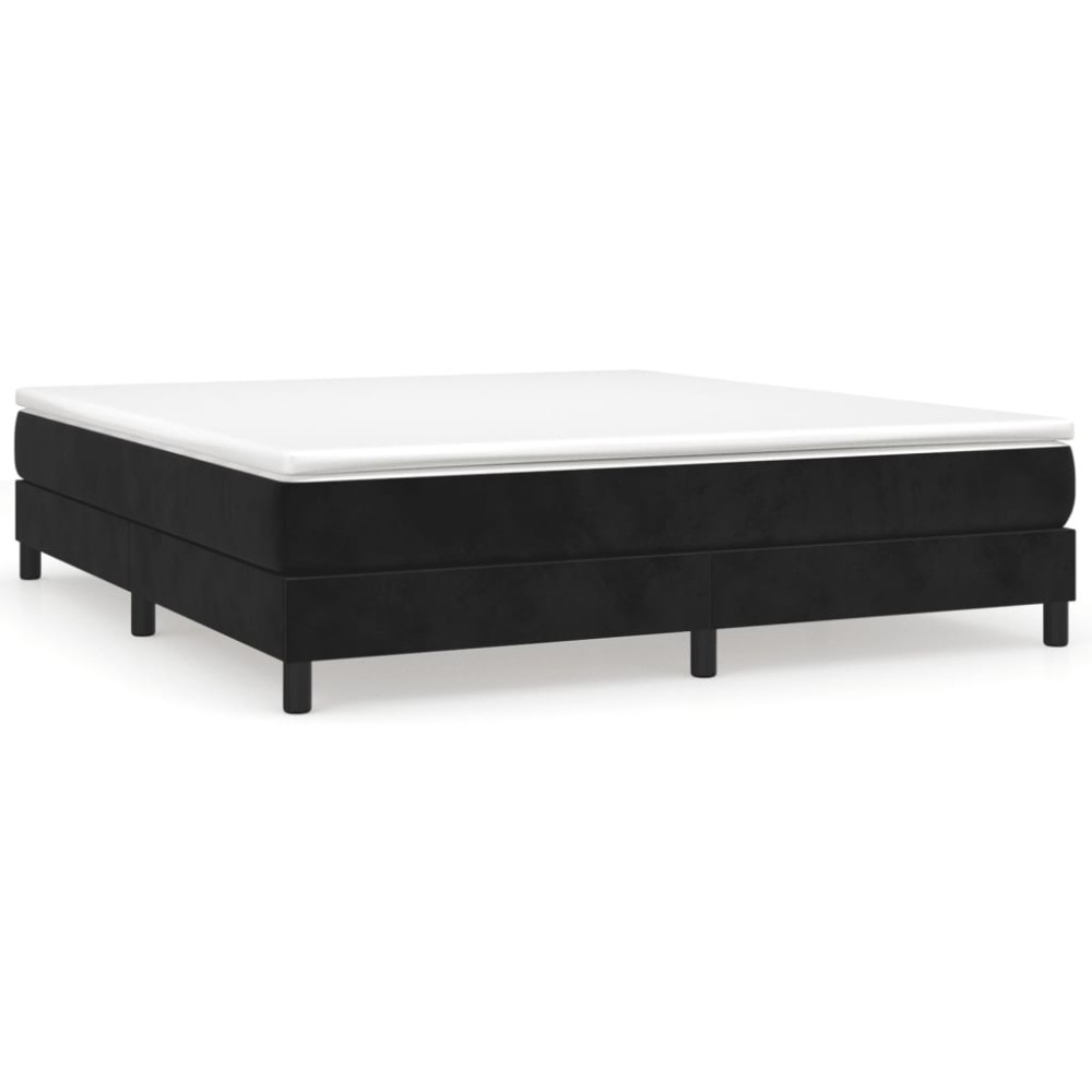 vidaXL Σκελετός Κρεβατιού με Ελατήρια Μαύρο 160x200 εκ. Βελούδινο