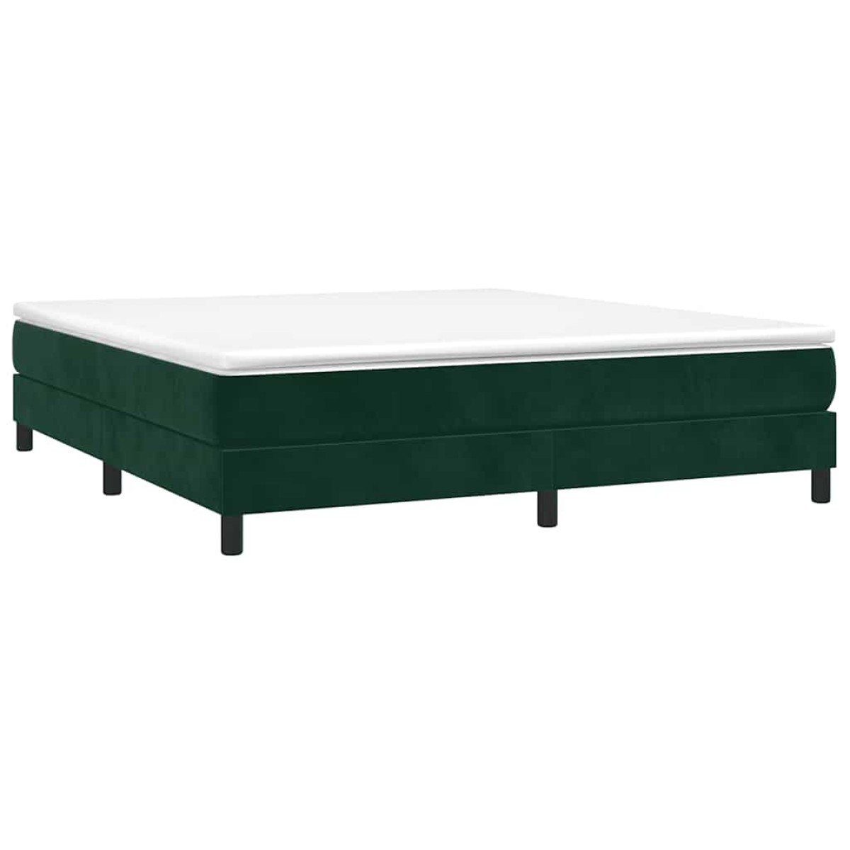 vidaXL Πλαίσιο Κρεβατιού Boxspring Σκούρο Πράσινο 160x200 εκ Βελούδινο