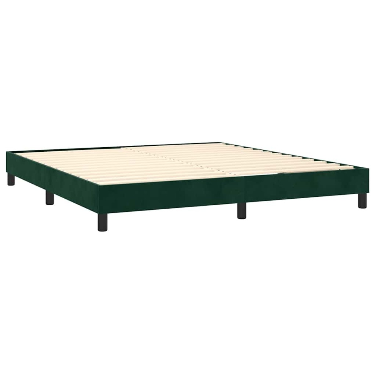 vidaXL Πλαίσιο Κρεβατιού Boxspring Σκούρο Πράσινο 160x200 εκ Βελούδινο