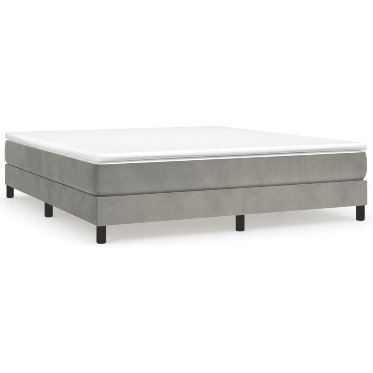 vidaXL Πλαίσιο Κρεβατιού Boxspring Ανοιχτό Γκρι 180x200 εκ. Βελούδινο