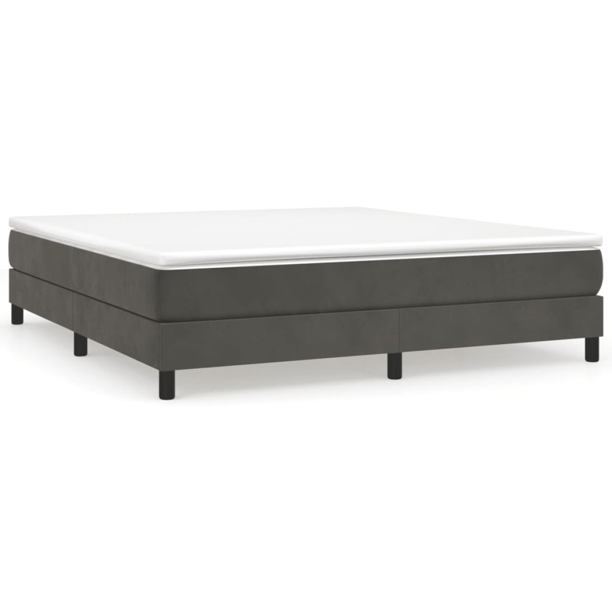 vidaXL Πλαίσιο Κρεβατιού Boxspring Σκούρο Γκρι 180x200 εκ. Βελούδινο