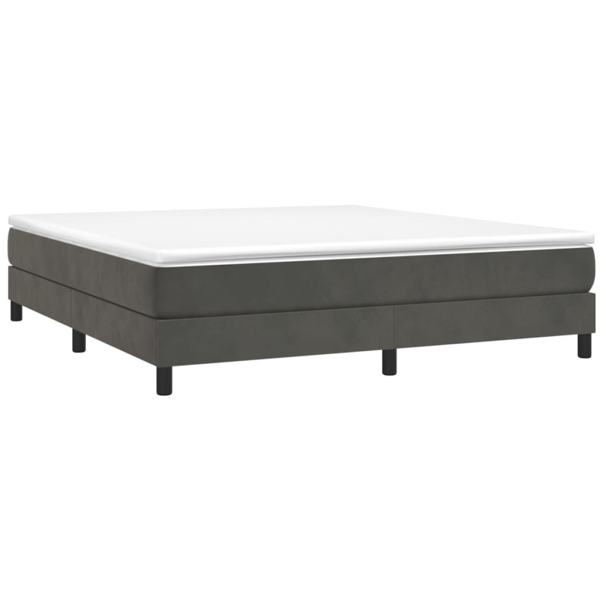 vidaXL Πλαίσιο Κρεβατιού Boxspring Σκούρο Γκρι 180x200 εκ. Βελούδινο