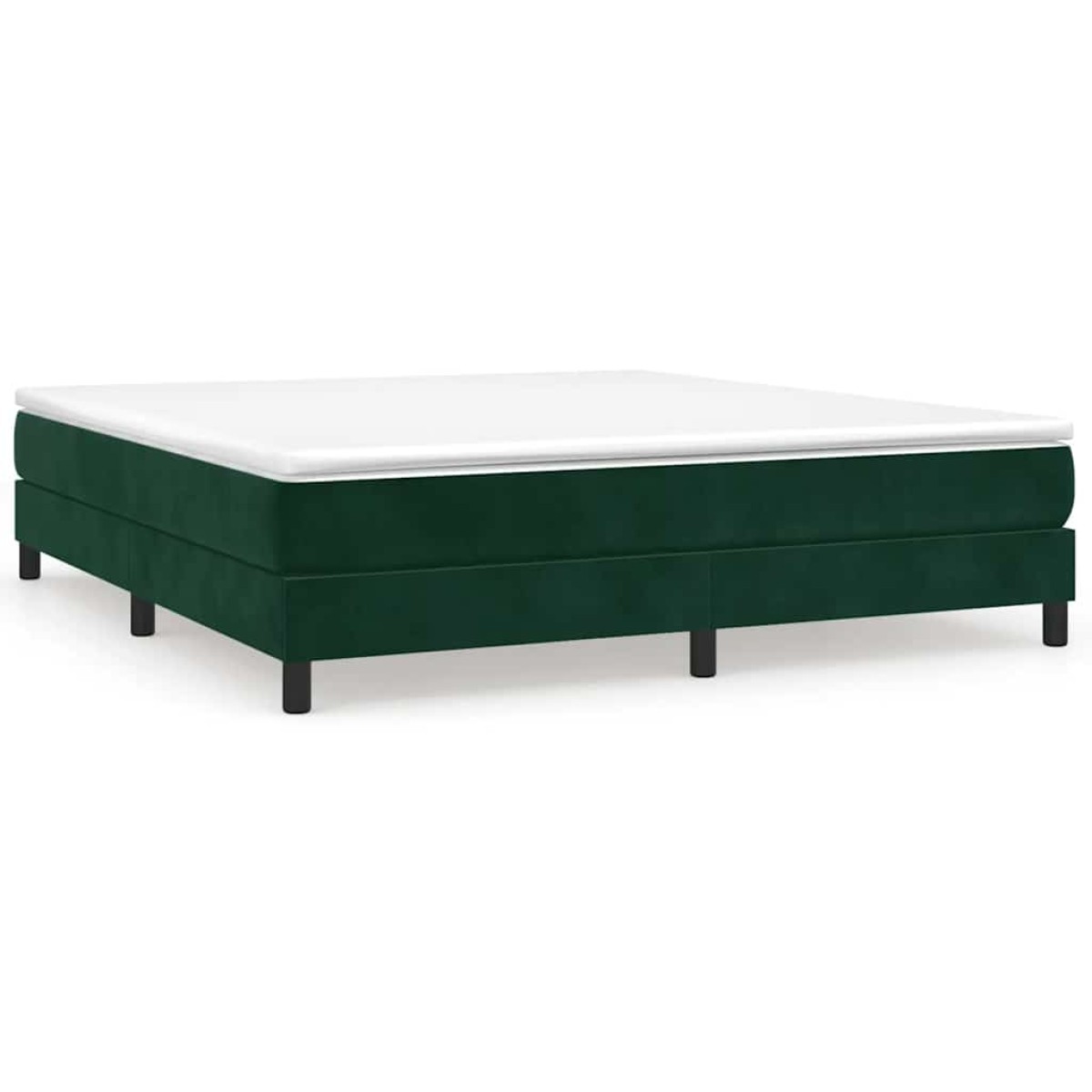 vidaXL Πλαίσιο Κρεβατιού Boxspring Σκούρο Πράσινο 180x200 εκ Βελούδινο