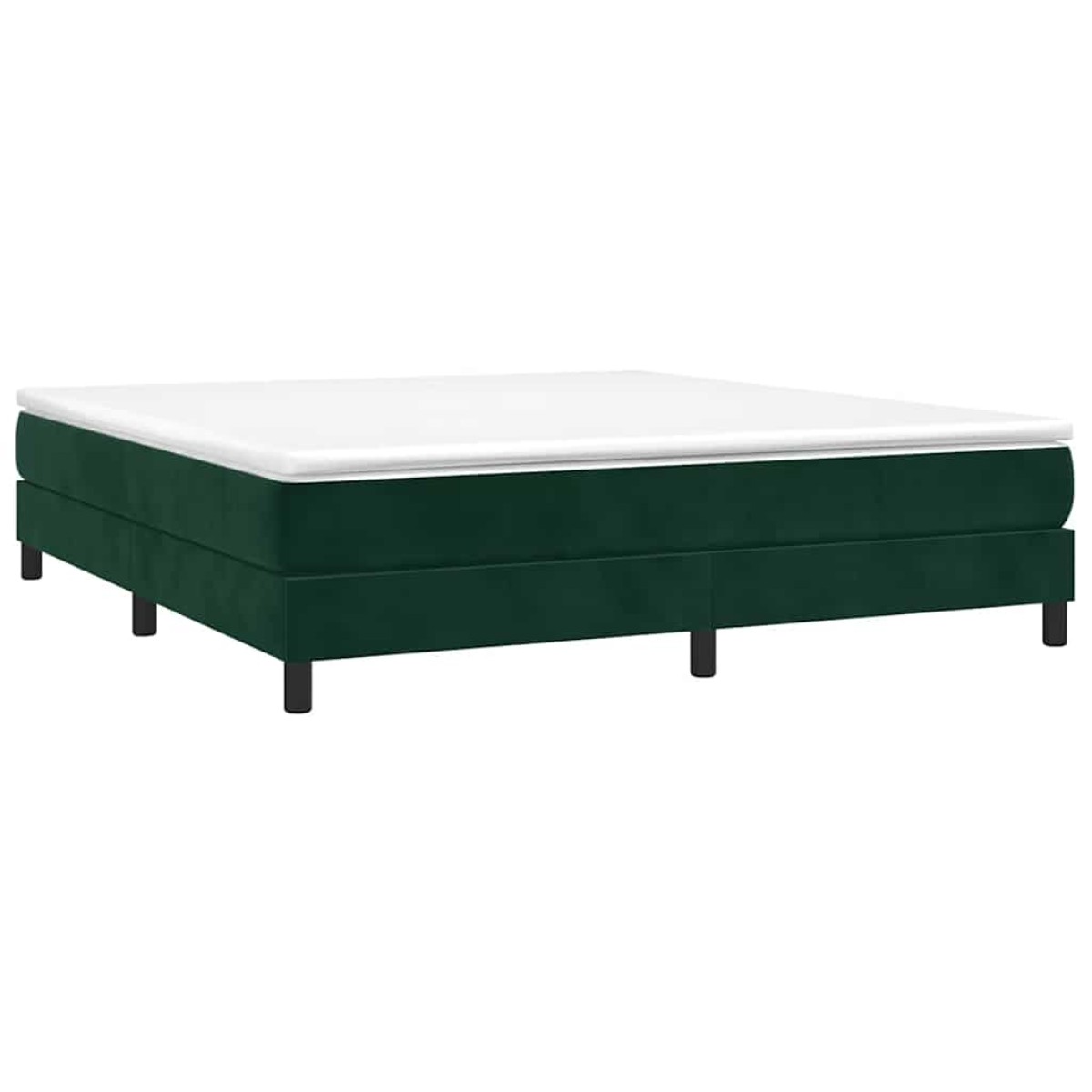 vidaXL Πλαίσιο Κρεβατιού Boxspring Σκούρο Πράσινο 180x200 εκ Βελούδινο