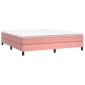 vidaXL Πλαίσιο Κρεβατιού Boxspring Ροζ 180x200 εκ. Βελούδινο