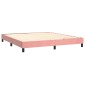 vidaXL Πλαίσιο Κρεβατιού Boxspring Ροζ 180x200 εκ. Βελούδινο