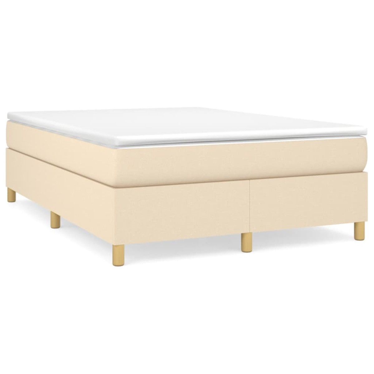 vidaXL Πλαίσιο Κρεβατιού Boxspring Κρεμ 140 x 190 εκ. Υφασμάτινο