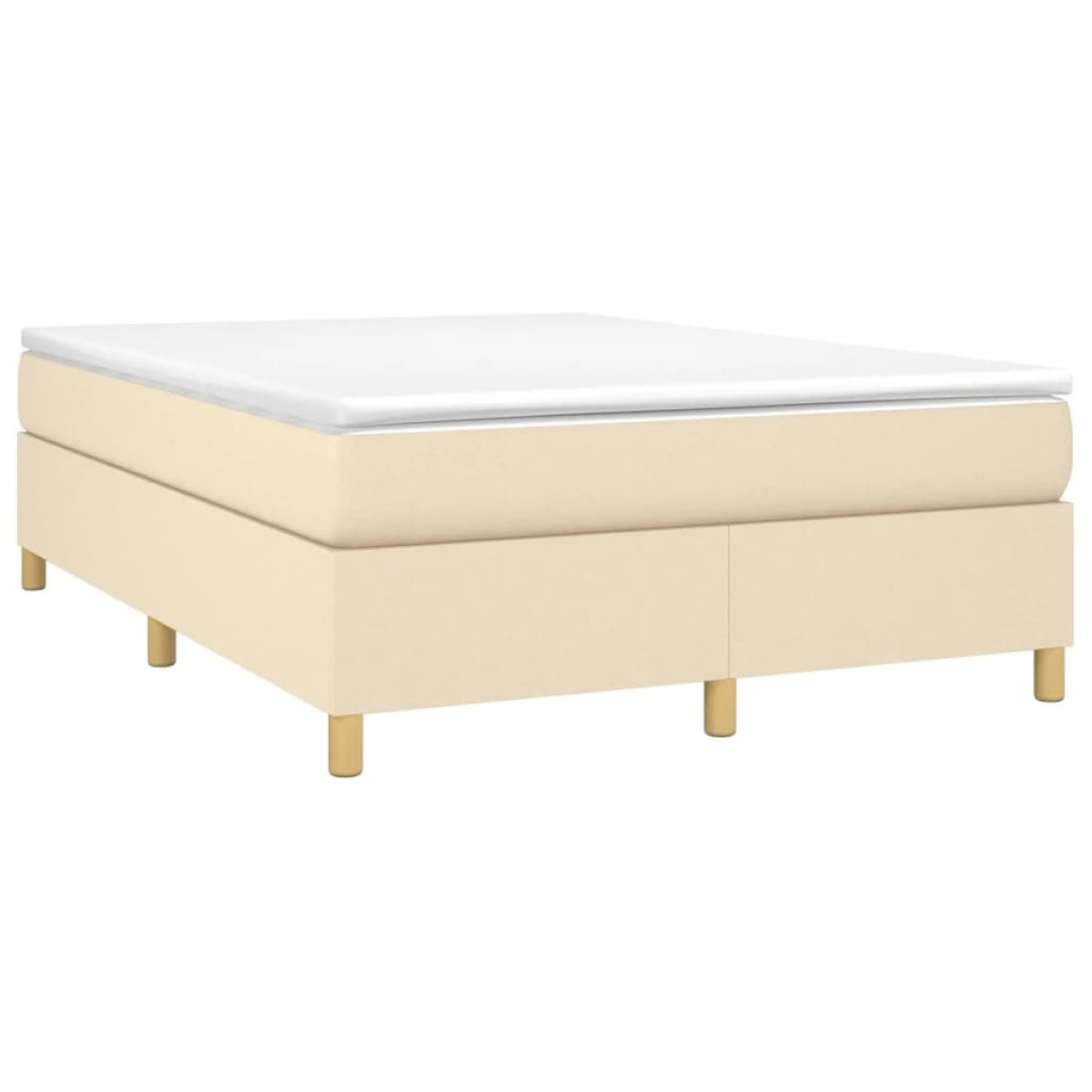 vidaXL Πλαίσιο Κρεβατιού Boxspring Κρεμ 140 x 190 εκ. Υφασμάτινο