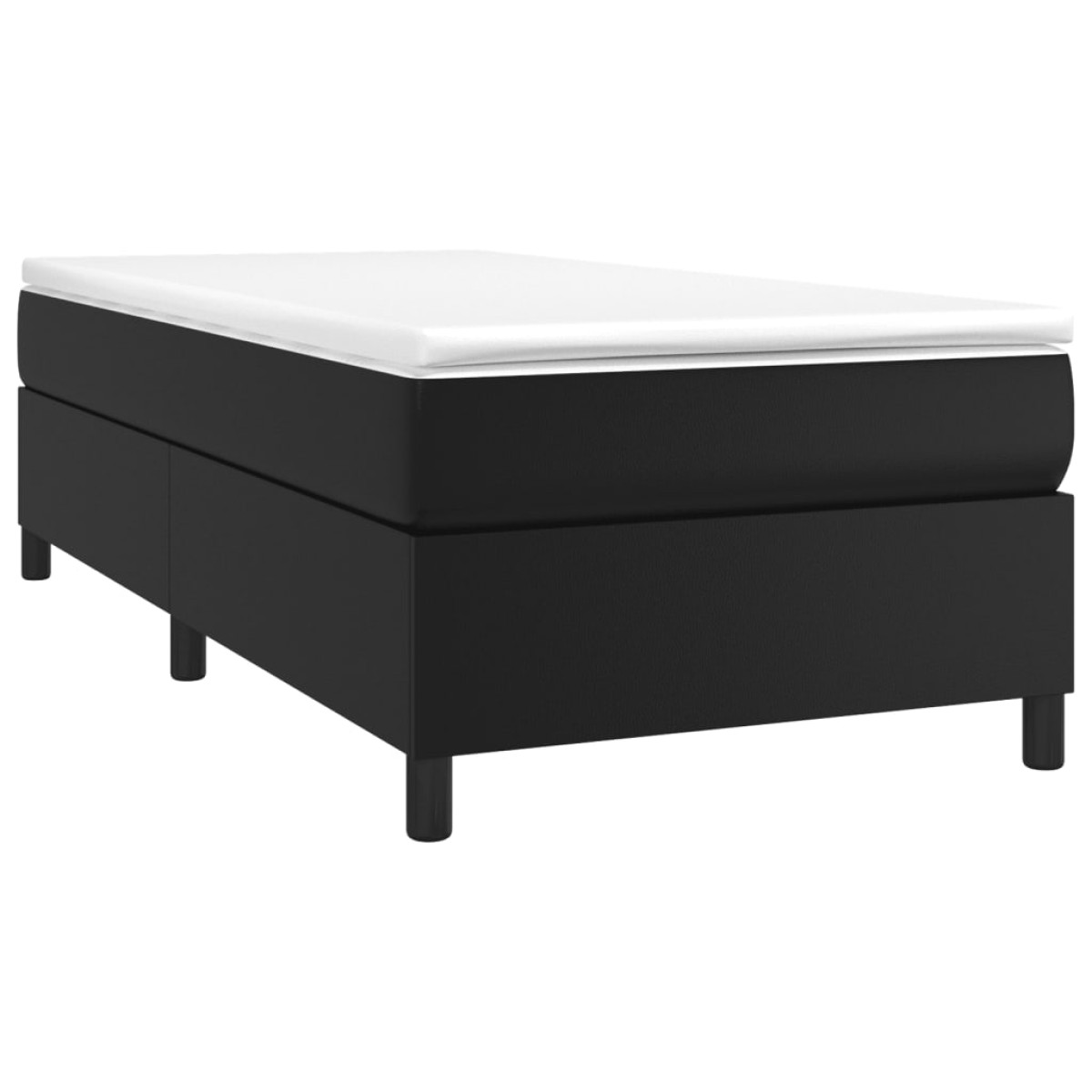 vidaXL Πλαίσιο Κρεβατιού Boxspring Μαύρο 90x190 εκ. Συνθετικό Δέρμα