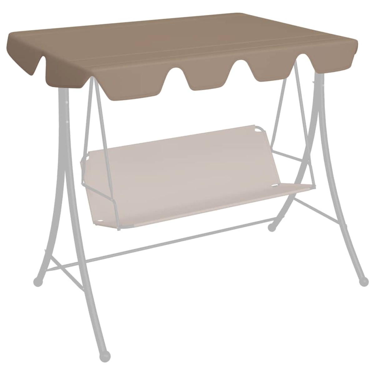 vidaXL Πανί Ανταλλακτικό για Κούνια Κήπου Taupe 150/130 x 70/105 εκ.