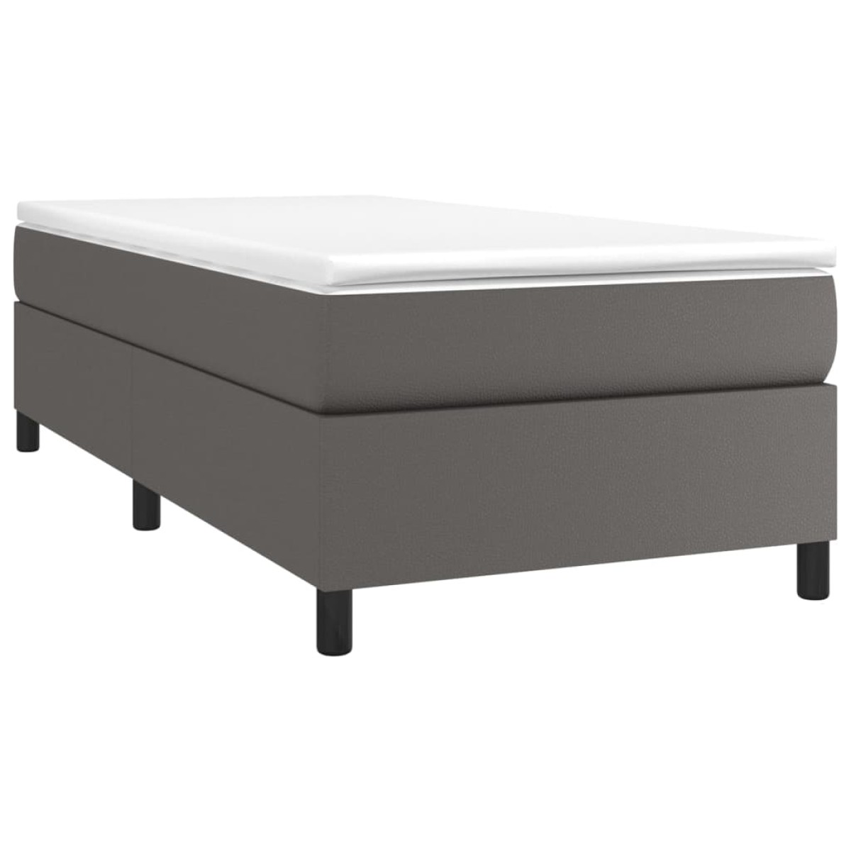 vidaXL Πλαίσιο Κρεβατιού Boxspring Γκρι 90x190 εκ. Συνθετικό Δέρμα