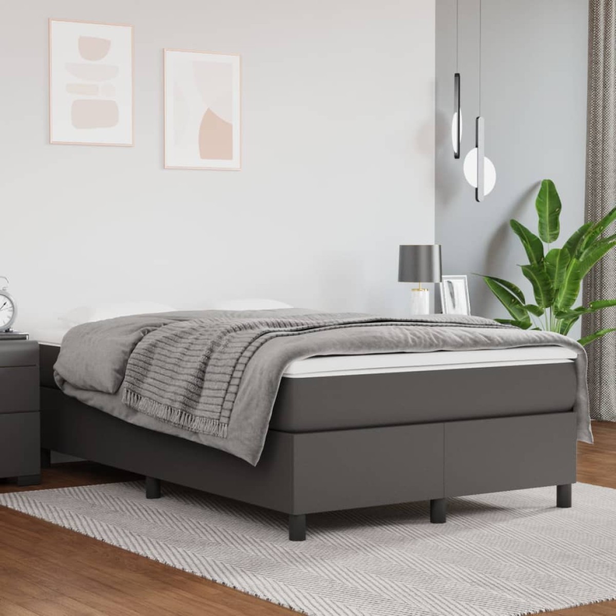 vidaXL Πλαίσιο Κρεβατιού Boxspring Γκρι 120x200 εκ. Συνθετικό Δέρμα