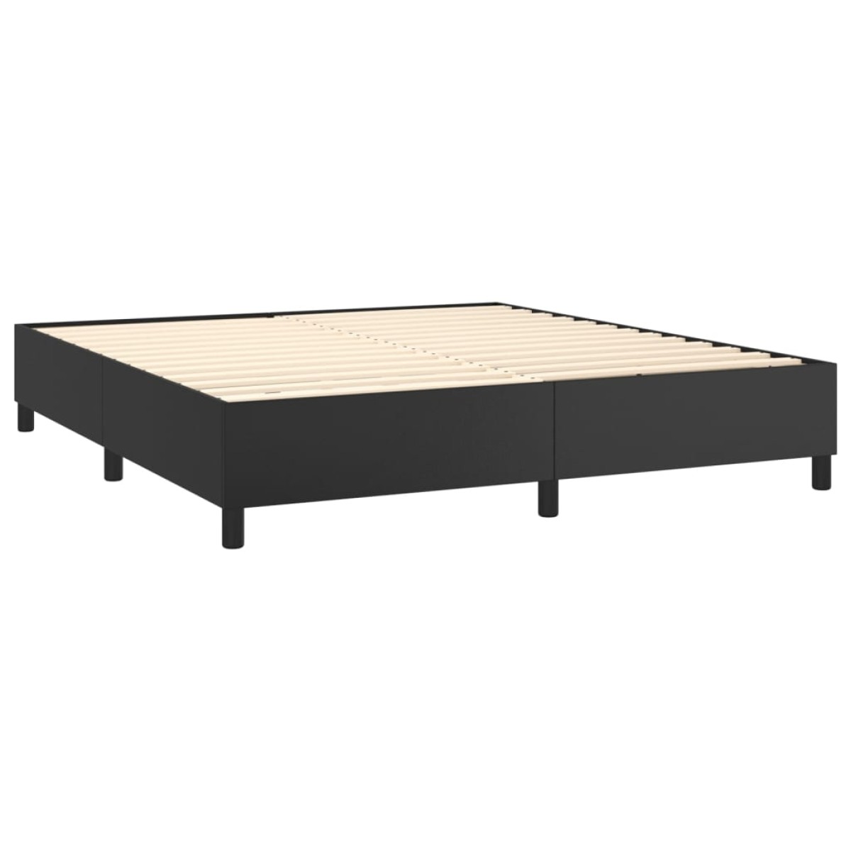 vidaXL Πλαίσιο Κρεβατιού Boxspring Μαύρο 180x200 εκ. Συνθετικό Δέρμα